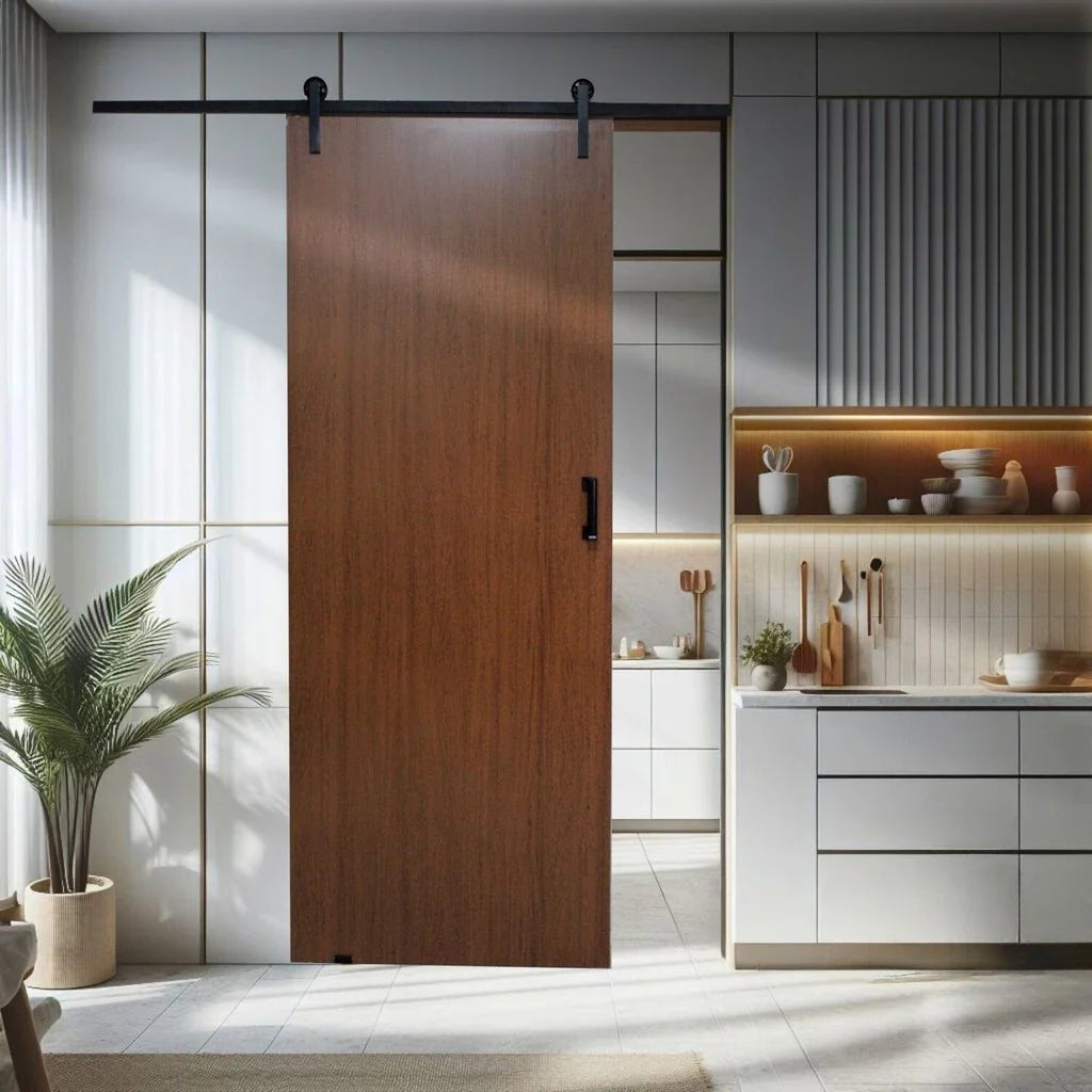 Porta de Madeira Celeiro Sobrepor MGM | Melamínica MDF Ultra - 215x90cm ou 80cm